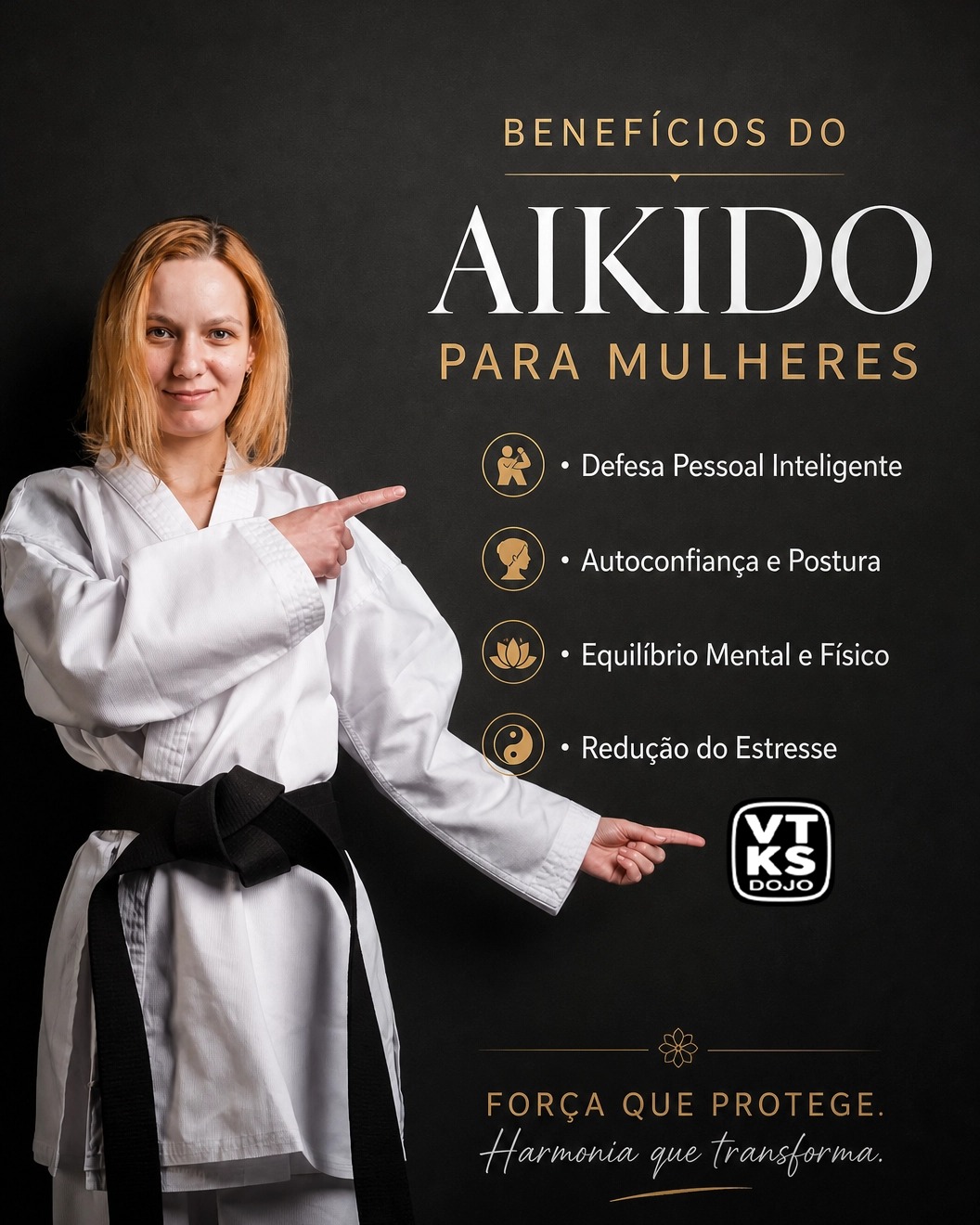 Aikido para Mulheres: Sua Força, Seu Equilíbrio
O Aikido é uma jornada de autodescoberta e empoderamento. Mais do que uma arte marcial, é um ambiente que nutre a confiança, a resiliência e a alegria de superar limites em qualquer fase da vida.

É um presente para si mesma: uma prática que harmoniza o corpo, acalma a mente e fortalece o espírito, transformando a maneira como você encara o mundo.

Redescubra sua força interior através da fluidez e do equilíbrio.

👉 Agende uma aula experimental

#MulheresNoAikido #EquilibrioEMente #DefesaPessoalFeminina #SaudeDaMulher #ConfiancaFeminina